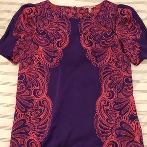 Pink and purple satin top